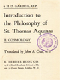 Introduction To The Philosophy Of St. Thomas Aquinas II: Cosmology