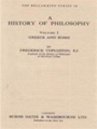 A History Of Philosophy I: Greece And Rome