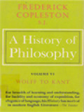 A History Of Philosophy VI: Wolff To Kant