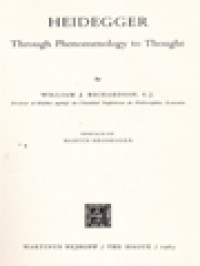 Image of Heidegger: Through Phenomenology To Thought