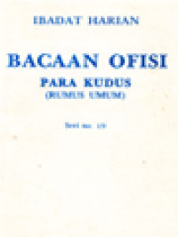 Ibadat Harian: Bacaan Ofisi Para Kudus (Rumus Umum)