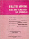 Bulletin Yaperna: Berita Ilmu-Ilmu Sosial Dan Kebudayaan - No. 5 Tahun - II Februari 1975