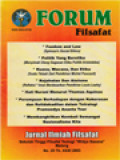 Forum Filsafat: Feedom And Law (Spinoza's Social Ethics), Politik Yang Beretika (Menyimak Ulang Gagasan Etika Politik Aristoteles), Kuasa, WWacana, Dan Etika (Suatu Telaah Dari Pemikiran Michael Foucault), Kejahatan Dan Ateisme (Refleksi*Iman Berdasarkan Pemikiran Louis Leahy), Hati Nurani Menurut Thomas Aquinas, Perempuan Berhadapan Dengan Kekerasan Dan Ketidakadilan Dalam Tetralogi Pramoedya Ananata Toer, Membangkitkan Kembali Semangat Nasionalisme Kita