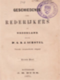 Geschiedenis Der Rederijkers In Nederland I