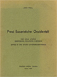 Image of Preci Eucaristiche Occidentali: Testi Delle Liturgie Ambrosiana, Gallicana E Ispanica - Sintesi Di Uno Studio Letterario-Dottrinale