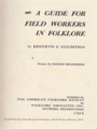 A Guide For Field Workers In Folklore