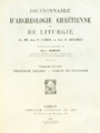 Dictionnaire D'archéologie Chrétienne Et De Liturgie CLXXV: Tropaeum Trajani - Vienne En Dauphine