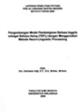 Pengembangan Model Pembelajaran Bahasa Inggris Sebagai Bahasa Asing (TEFL) Dengan Menggunakan Metode Neuro-Linguistic Processing