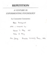 Image of Repetition: A Venture In Experimenting Psychology