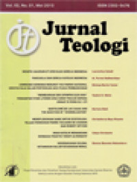 Image of Jurnal Teologi: Resepsi Gaudium Et Spes Oleh Gereja Indonesia, Pancasila dan Gereja Katolik Indonesia, Communio-Koinonia Menurut Visi Paroki Katedral Kristus Raja Dalam Pertemuan Aksi Puasa Pembangunan, 