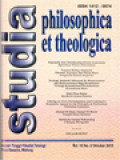 Studia Philosophica Et Theologica: Pancasila dan Multikulturalisme Indonesia; Tujuan Hidup Manusia Thomas Aquinas dan Dewa Ruci; Teologi Aestetik Menurut St. Bonaventura dan Relevansinya Bagi Konstruksi Teologi Kontekstual Di Indonesia; Liberty us Civic Participation and Constant's Romantic Appeal to the Principle of Patriotism; Damai Di Hati, Damai Di Bumi; Mahkota Gereja Pohsarang