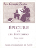 Épicure Et Les Épicuriens