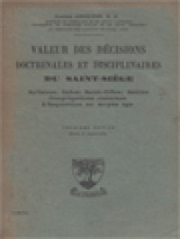 Valeur Des Décisions Doctrinales Et Disciplinaires Du Saint-Siège: Syllabus, Index, Saint-Office, Galilée.