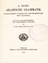 Arabische Grammatik: Paradigmen, Literatur, Übungsstücke Und Glossar