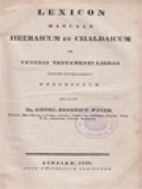 Lexicon Manuale Hebraicum Et Chaldaicum In Veteris Testamenti Libros