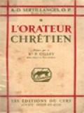 L'orateur Chretien: Traite De Predication