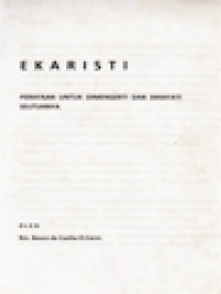 Image of Ekaristi: Perayaan Untuk Dimengerti Dan Dihayati Seutuhnya