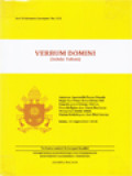 Verbum Domini (Sabda Tuhan): Anjuran Apostolik Pasca-Sinode Bapa Suci Paus Benediktus XVI Kepada Para Uskup, Klerus, Para Religius Dan Umat Beriman Mengenai Sabda Allah Dalam Kehidupan Dan Misi Gereja