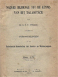 Image of Nadere Bijdrage Tot De Kennis Van Het Talaoetsch