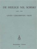 De Heilige Nil Sorski (1433-1508): Leven - Geschriften - Skite