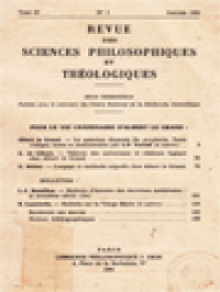Image of Revue Des Sciences Philosophiques Et Théologiques - Tome. 65, No. 1 - Janvier 1981
