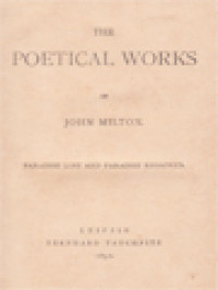 Image of The Poetical Works Of John Milton