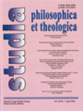 Studia Philosophica Et Theologica: Pemaknaan Keperawanan Masa Kini; Membidik Pertautan Teologis Antara Tubuh Dan Ibadah menurut Roma 12:1; Allah Yang Menderita Sebagai Kekuatan Menghadapi Penderitaan; Wacana Ubermensch Dalam pandangan Nietzsche Dan Peran Gereja Dalam Pengentasan Kemiskinan Di NTT; Meneropong Moderasi Beragama Dalam Kacamata John S. Dunne Mengenai Passing Over And Coming Back; Perempuan Disabilitas Dan Hubungannya Dengan Teologi Belas Kasih Katolik; Asia As Locus Of Theology Religious Pluralism