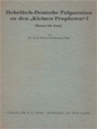 Image of Hebräisch-Deutsche Präparation Zu Den 