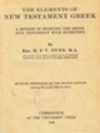 Image of The Elements Of New Testament Greek: A Method Of Studying The Greek New Testament With Exercises