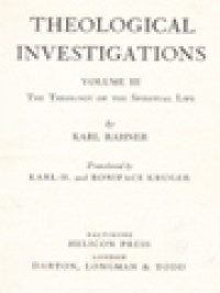Image of Theological Investigations, Volume III: The Theology Of The Spiritual Life