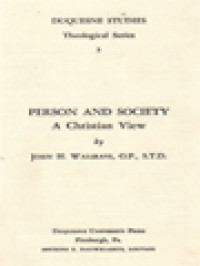 Image of Person And Society A Christian View