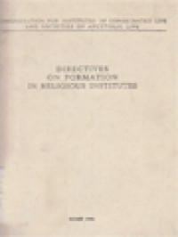 Image of Directives On Formation In Religious Institutes