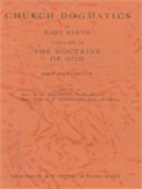 Image of Church Dogmatics II: The Doctrine Of God