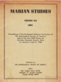 Marian Studies XIX 1968 / Juniper Carol (Editor)
