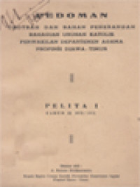 Image of Pedoman: Chotbah Dan Bahan Penerangan Bahagian Urusan Katolik Perwakilan Departemen Agama Propinsi Jawa Timur