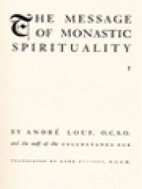 Image of The Message Of Monastic Spirituality