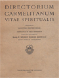 Image of Directorium Carmelitanum Vitae Spiritualis