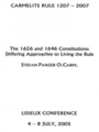 Image of The 1626 And 1646 Constitutions: Differing Approaches To Living The Rule