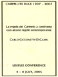 La Regola Del Carmelo A Confronto Con Alcune Regole Contemporanee