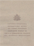 Lettera Enciclica Redemptoris Missio Del Sommo Pontefice Giovanni Paolo II Circa La Permanente Validitia Del Mandato Missionario