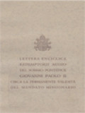 Lettera Enciclica Redemptoris Missio Del Sommo Pontefice Giovanni Paolo II Circa La Permanente Validitia Del Mandato Missionario