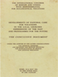 Developments Of Pastoral Care For Vocation In The Local Churches Experiences Of The Past And Programmes For The Future, The Conclusive Document