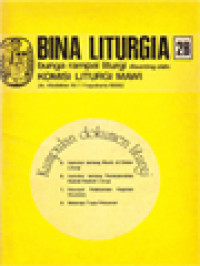 Image of Bina Liturgia 2B: Kumpulan Dokumen Liturgi (Instruksi Tentang Musik Di Dalam Liturgi, Instruksi Tentang Penterjemahan Naskah-Naskah Liturgi, Petunjuk Pelaksanaan Kegiatan Ekumene, Beberapa Tugas Pelayanan)
