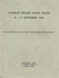 Image of Laporan Sidang Pleno MASRI 8-17 September 1981: Religius Dalam Umat Yang Makin Memasyarakat