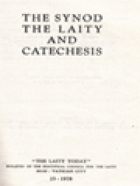 The Synod The Laity And Catechesis