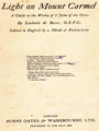 Image of Light On Mount Carmel: A Guide To The Works Of St John Of The Cross