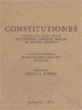 Constitutiones, Ordinis Fratrum Beatissimae Virginis Mariae De Monte Carmelo