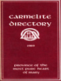 Carmelite Directory 1989 Province Of The Most Pure Heart Of Mary