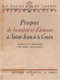 Image of Propos De lumière Et D'amour De Saint Jean De La Croix