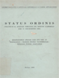 Image of Status Ordinis Fratrum B. Mariae Virginis De Monte Carmelo, Die 31 Decembris 1964